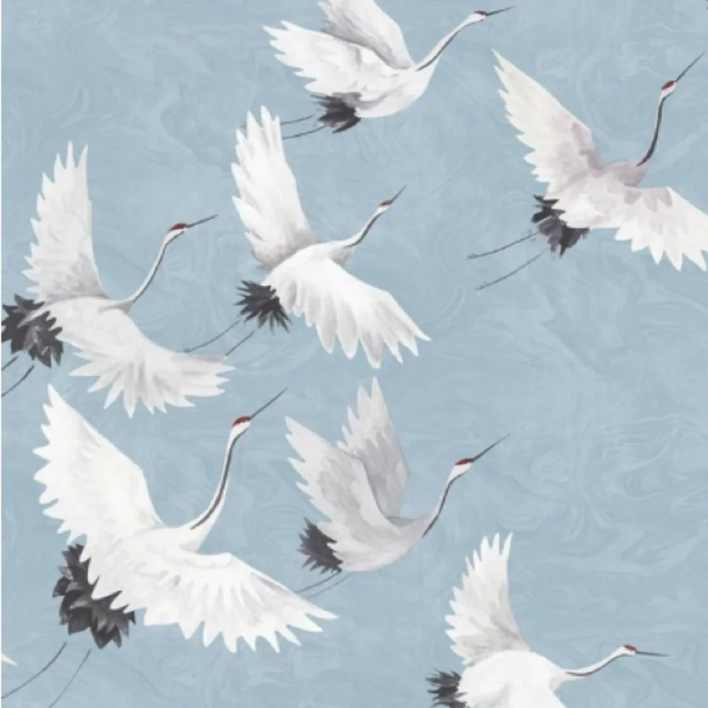 Serene Sky Crane Wallpaper —two rolls